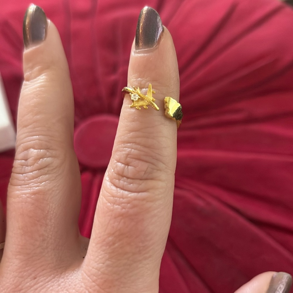 gold plated airplane ring